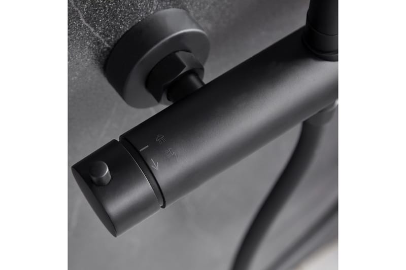 Komplett takduschset med handdusch i rundad design | Svart - Hus & renovering - Kök & bad - Badrum - Duscharmatur & dusch tillbehör