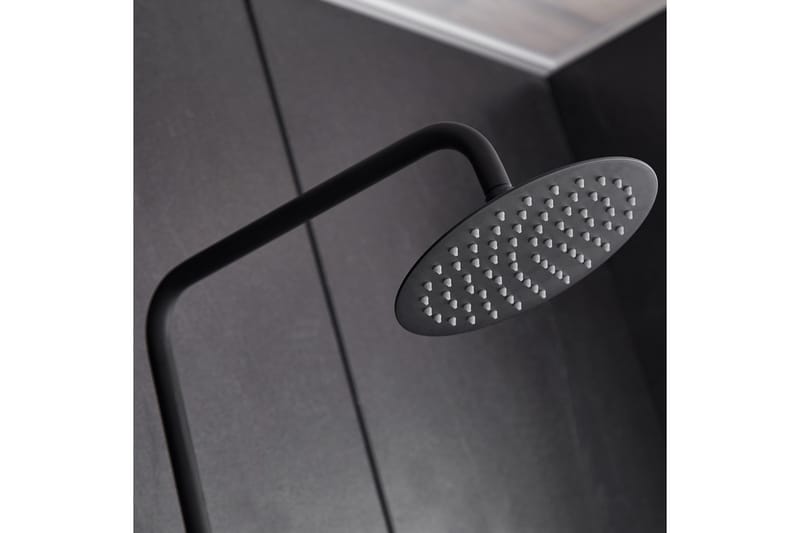 Komplett takduschset med handdusch i rundad design | Svart - Hus & renovering - Kök & bad - Badrum - Duscharmatur & dusch tillbehör