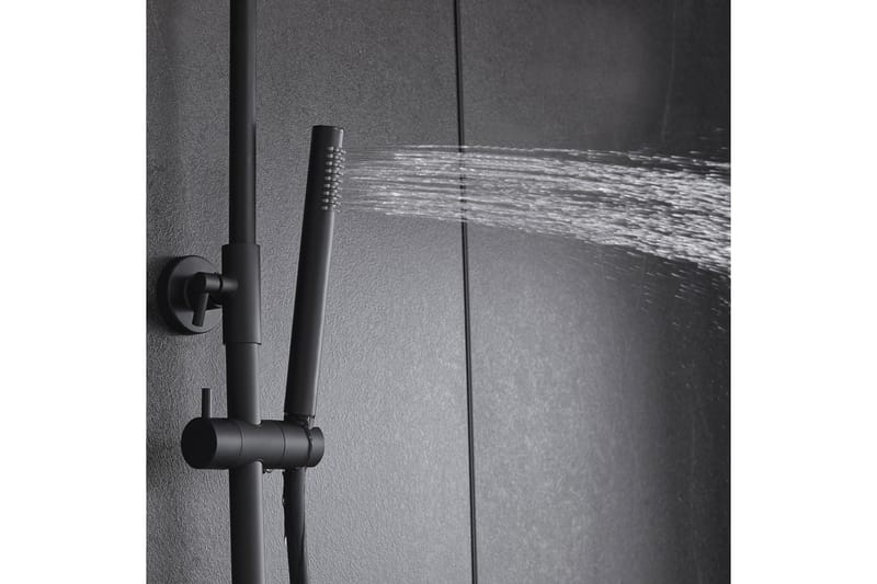 Komplett takduschset med handdusch i rundad design | Svart - Hus & renovering - Kök & bad - Badrum - Duscharmatur & dusch tillbehör