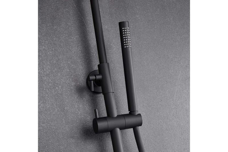 Komplett takduschset med handdusch i rundad design | Svart - Hus & renovering - Kök & bad - Badrum - Duscharmatur & dusch tillbehör