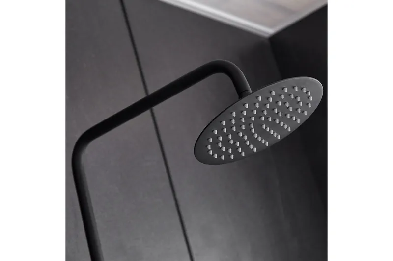 Komplett takduschset med handdusch i rundad design | Svart - Hus & renovering - Kök & bad - Badrum - Duscharmatur & dusch tillbehör