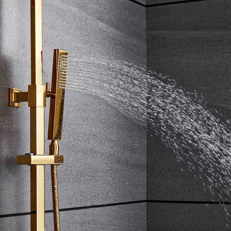 Komplett takduschset med handdusch | Mässing - Hus & renovering - Kök & bad - Badrum - Duscharmatur & dusch tillbehör