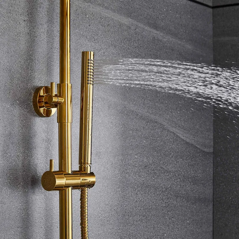Komplett takduschset med handdusch | Mässing - Hus & renovering - Kök & bad - Badrum - Duscharmatur & dusch tillbehör