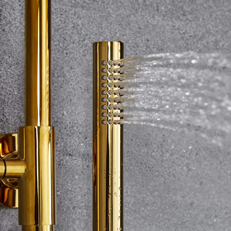 Komplett takduschset med handdusch | Mässing - Hus & renovering - Kök & bad - Badrum - Duscharmatur & dusch tillbehör