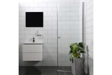 Mångsidig Duschdörr 45° Dörr Delvis Frostat Glas 700 - Silver - Hus & renovering - Kök & bad - Badrum - Duschar