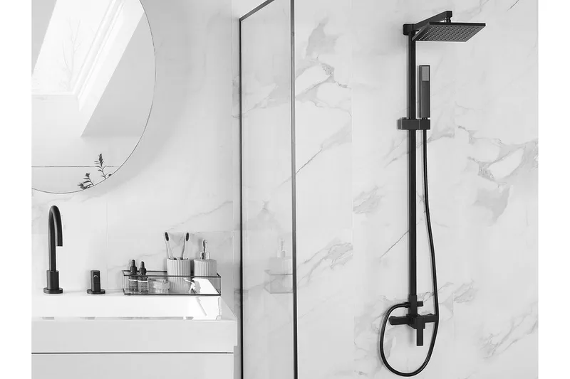 Tagbo Duschset med Takdusch - Svart - Hus & renovering - Kök & bad - Badrum - Duscharmatur & dusch tillbehör