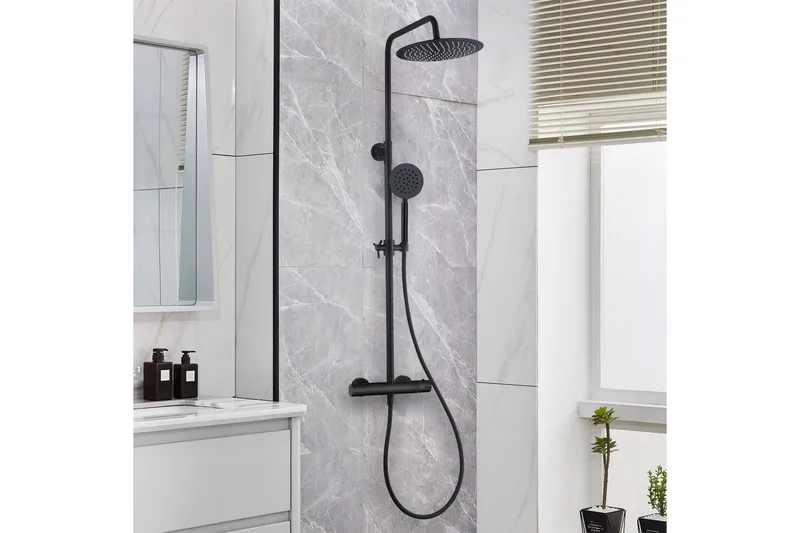 Takduschset med blandare | Brusa - Svart - Hus & renovering - Kök & bad - Badrum - Duscharmatur & dusch tillbehör