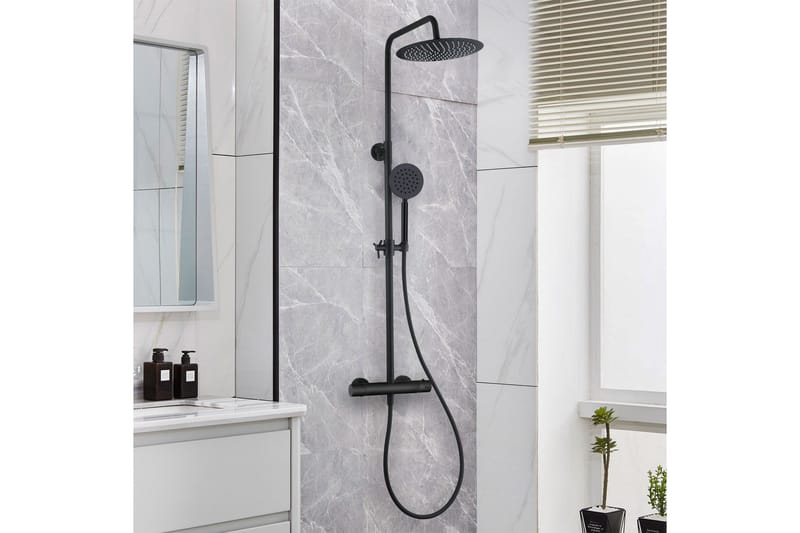 Takduschset med blandare | Brusa - Svart - Hus & renovering - Kök & bad - Badrum - Duscharmatur & dusch tillbehör