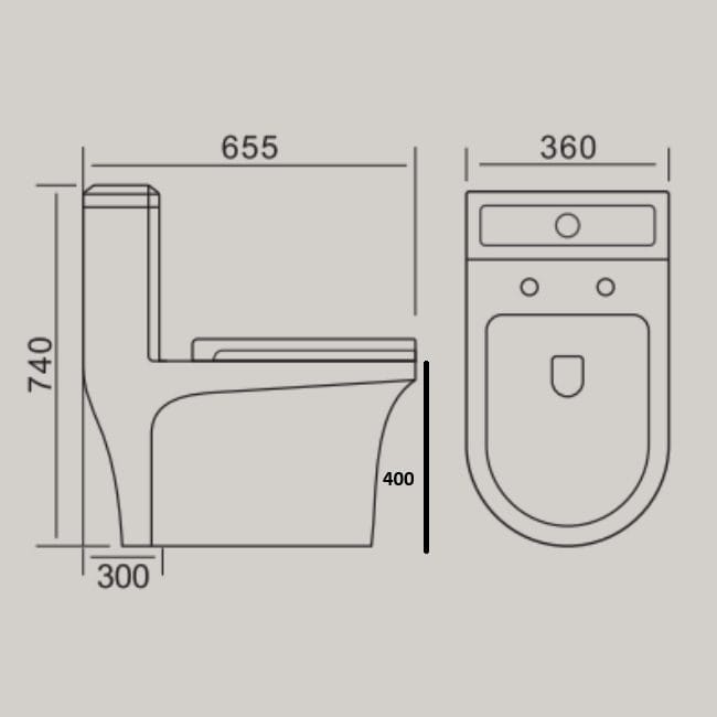 Golvst ående toalett | Dubbelspolning | Modern design, undefined