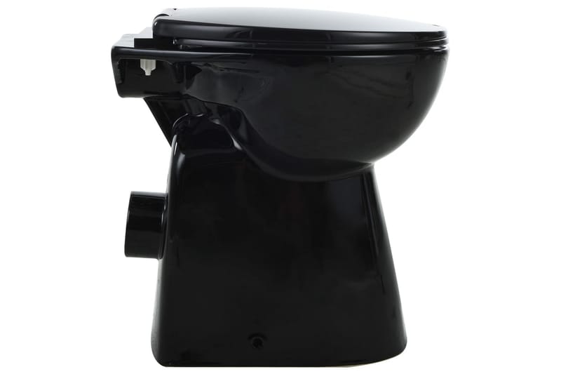 Hög toalettstol 7 cm utan spolkant mjuk stängning keramik sv - Svart - Golvstående toalett