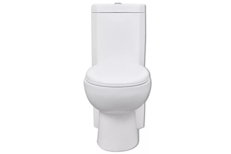 Keramisk toalettstol i hörnmodell vit - Vit - Golvstående toalett