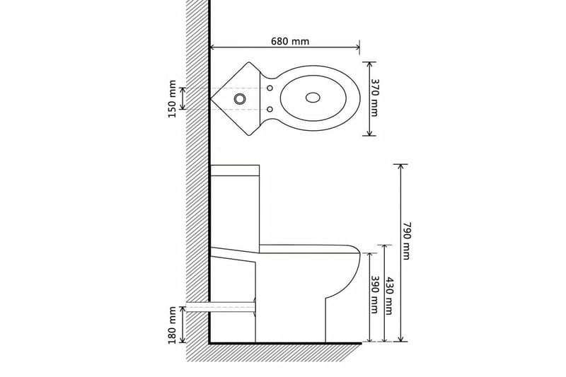 Keramisk toalettstol i hörnmodell vit - Vit - Golvstående toalett