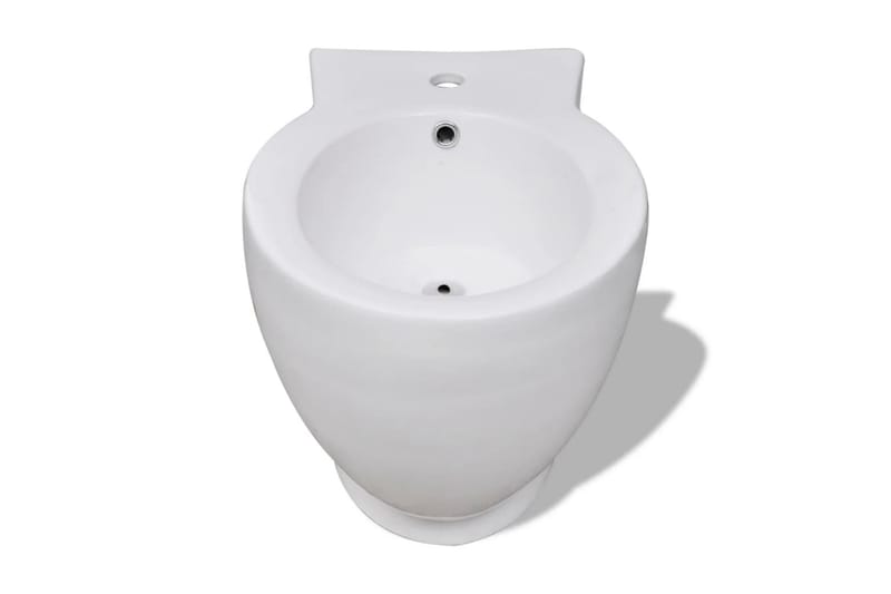 Toalettstol och bidé vit keramik inkl. cistern - Vit - Golvstående toalett