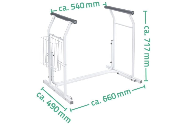 RIDDER Mobilt stödhandtag för toaletter vit 100 kg A0110101 - Toalettstol & WC stol
