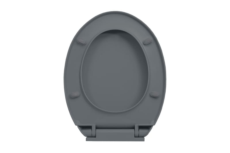 Toalettsits mjuk stängning grå oval - Grå - Toalettsits