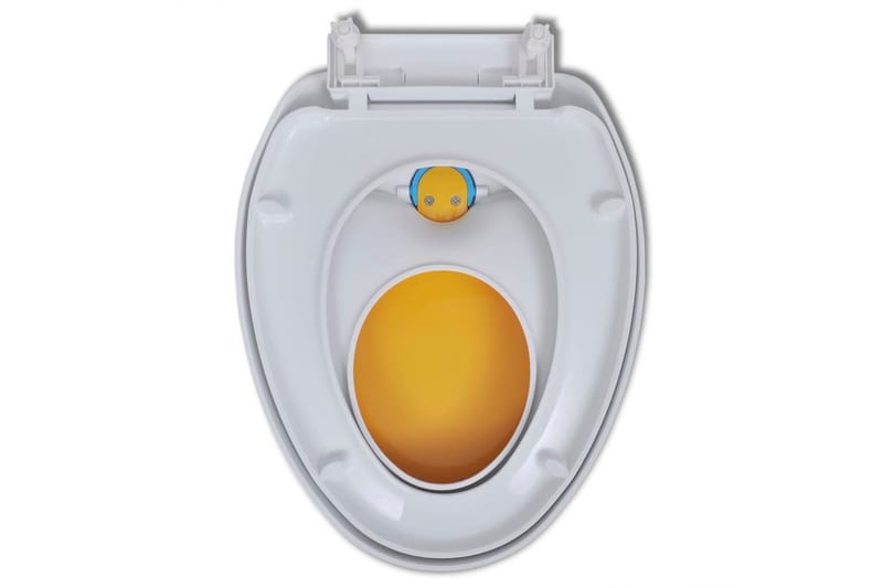 Toalettsits för barn/vuxna med mjuk stängning gul & vit - Gul - Toalettsits