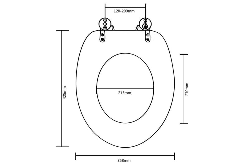 Toalettsits MDF lock enkel design svart - Svart - Toalettsits