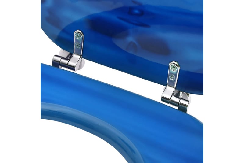 Toalettsits med lock MDF vattendroppar blå - Blå - Toalettsits