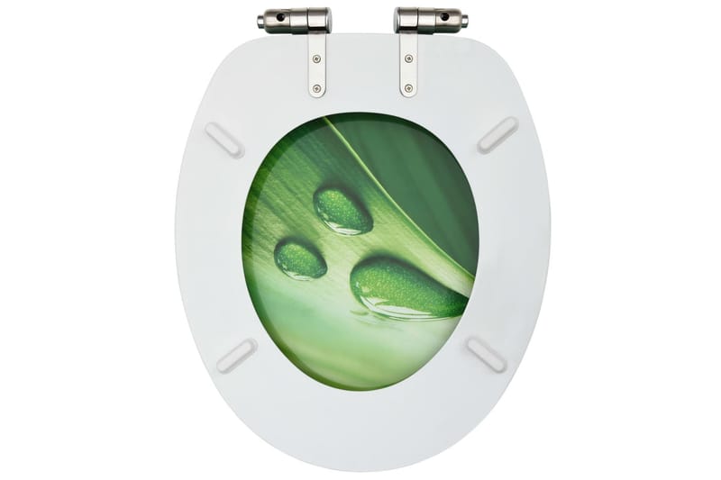 Toalettsits med mjuk stängning MDF vattendroppar grön - Grön - Toalettsits