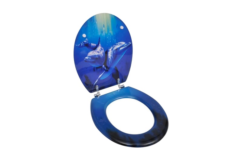 Toalettsitsar med lock 2 st MDF delfiner - Flerfärgad - Toalettsits