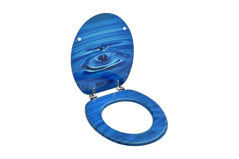 Toalettsitsar med lock 2 st MDF vattendroppar blå - Blå - Toalettsits