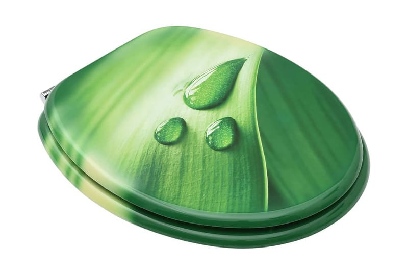 Toalettsitsar med lock 2 st MDF vattendroppar grön - Grön - Toalettsits