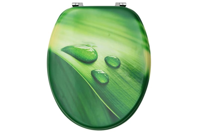 Toalettsitsar med lock 2 st MDF vattendroppar grön - Grön - Toalettsits