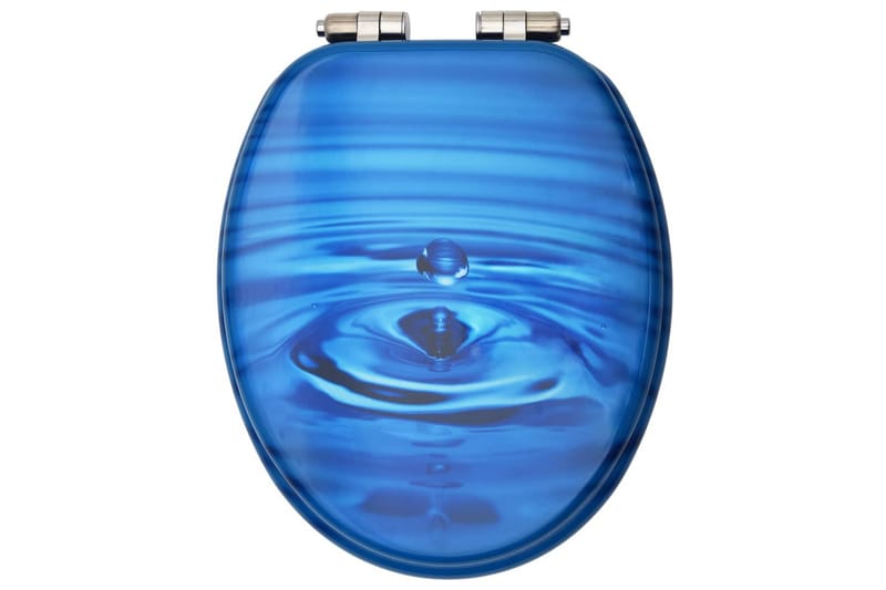 Toalettsitsar med mjuk stängning 2 st MDF vattendroppar blå - Blå - Toalettsits