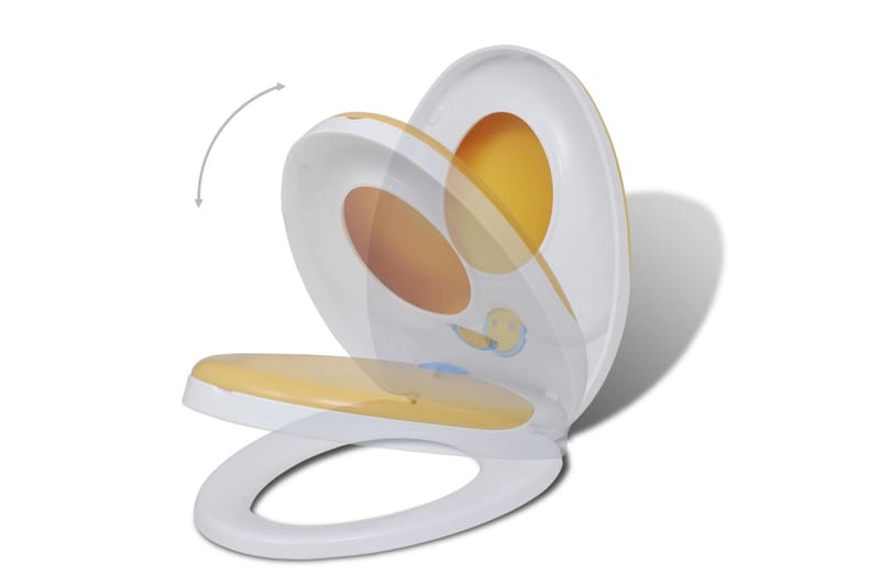 Toalettsitsar med mjuk stängning 2 st plast vit och gul - Flerfärgad - Toalettsits