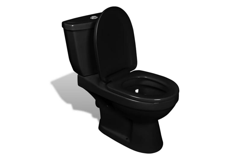 Toalettstol med cistern svart - Svart - Golvstående toalett
