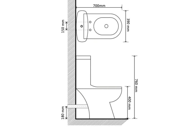 Toalettstol med cistern svart - Svart - Golvstående toalett