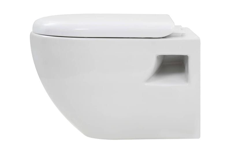 Toalett vägghängd keramisk vit - Vit - Vägghängd toalett