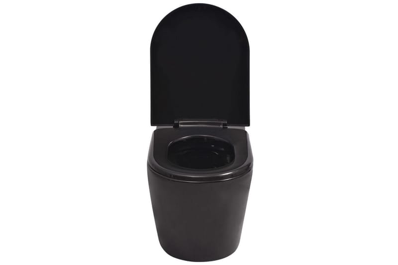 Toalettstol vägghängd keramisk svart - Svart - Vägghängd toalett