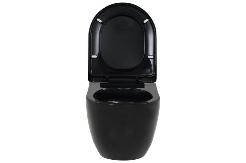 Vägghängd toalett med dold cistern keramik svart - Svart - Vägghängd toalett
