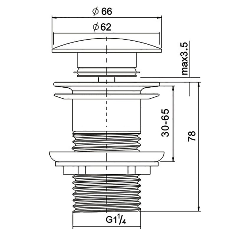 Bottenventil för handfat | Pop-up | Svart - Hus & renovering - Kök & bad - Badrum - Tvättställ & handfat - Bottenventil tvättställ