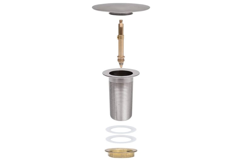 Bottenventil utan överflödesfunktion silver 6,4x6,4x9,1 cm - Silver - Hus & renovering - Kök & bad - Badrum - Tvättställ & handfat - Bottenventil tvättställ