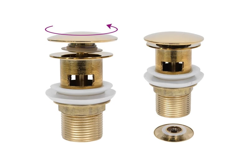 Pop-up bottenventil med överflödesfunktion guld 6,4x6,4x9,1 - Guld - Hus & renovering - Kök & bad - Badrum - Tvättställ & handfat - Bottenventil tvättställ