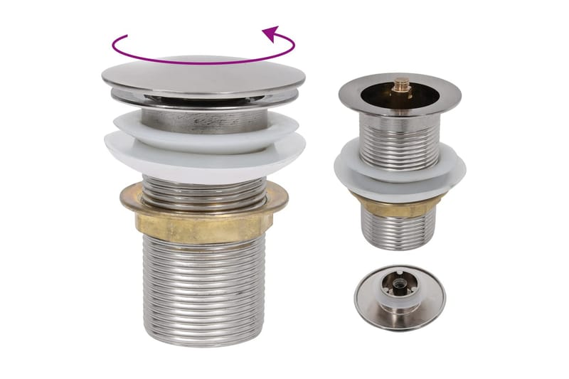 Pop-up bottenventil med överflödesfunktion krom 6,4x6,4x9,1 - Silver - Hus & renovering - Kök & bad - Badrum - Tvättställ & handfat - Bottenventil tvättställ