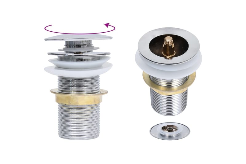 Pop-up bottenventil utan överflödesfunktion krom 6,4x6,4x9,1 - Silver - Hus & renovering - Kök & bad - Badrum - Tvättställ & handfat - Bottenventil tvättställ