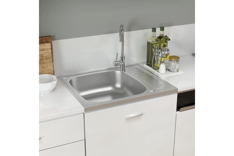 Diskho med avrinningsyta silver 500x600x155 mm rostfritt stå - Silver - Hus & renovering - Kök & bad - Badrum - Tvättställ & handfat - Enkelhandfat