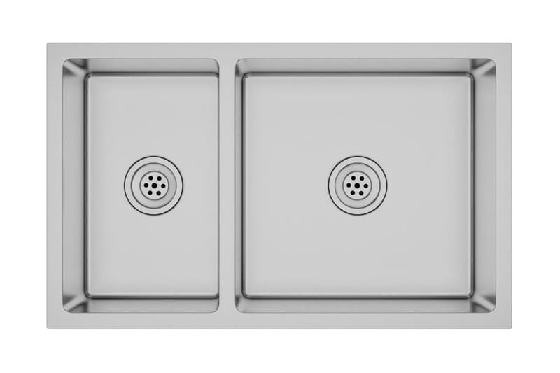 Diskho rostfritt stål - Silver - Hus & renovering - Kök & bad - Badrum - Tvättställ & handfat - Dubbelhandfat