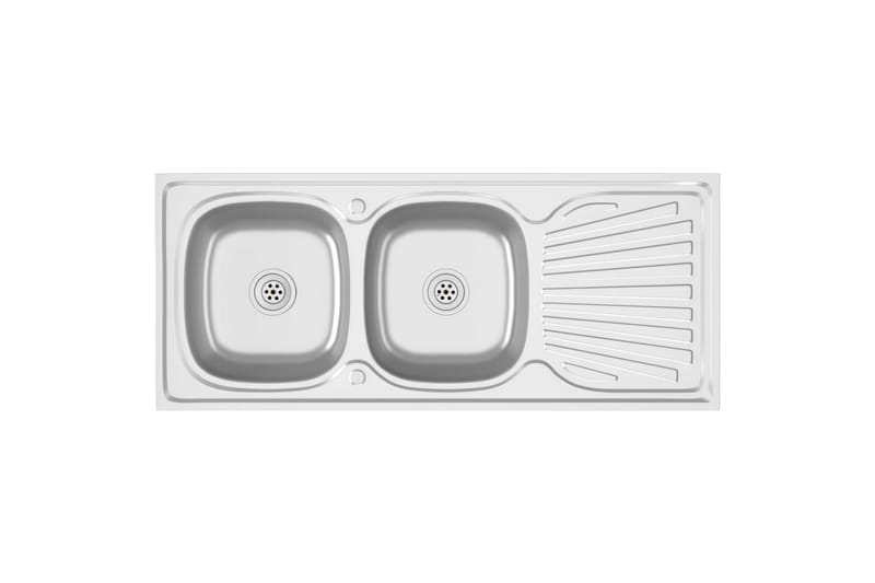 Dubbla diskhoar silver 1200x500x155 mm rostfritt stål - Silver - Hus & renovering - Kök & bad - Badrum - Tvättställ & handfat - Dubbelhandfat