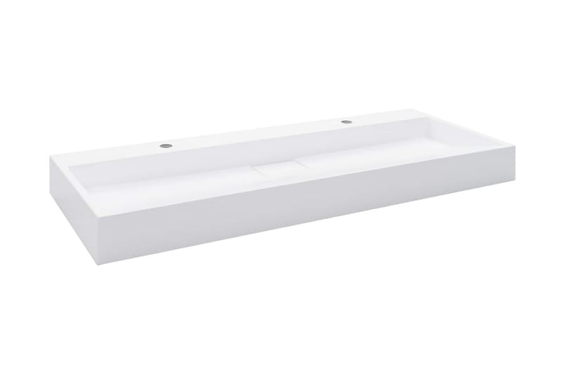 Handfat 120x46x11 cm mineralgjuten vit - Vit - Hus & renovering - Kök & bad - Badrum - Tvättställ & handfat - Dubbelhandfat