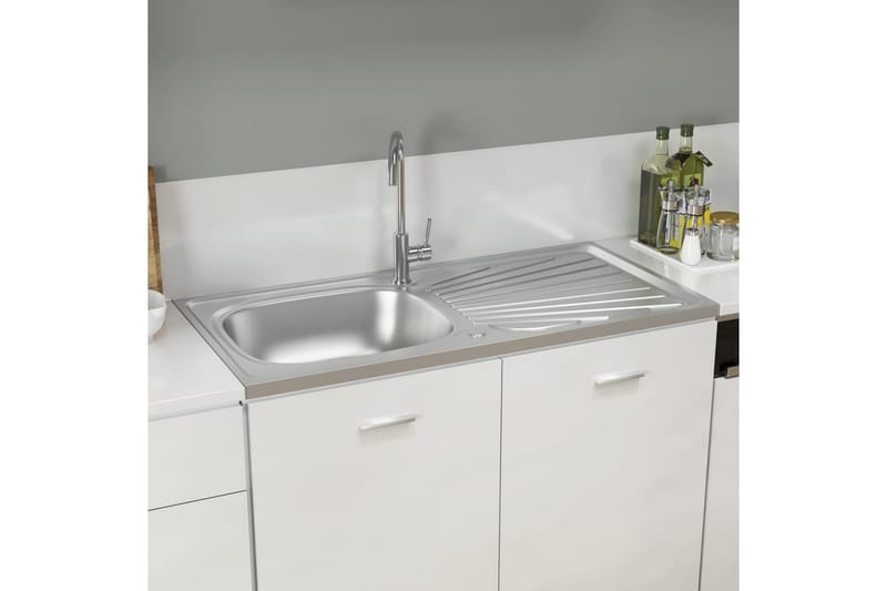 Diskho med avrinningsyta silver 10005600x155 mm rostfritt st - Silver - Hus & renovering - Kök & bad - Badrum - Tvättställ & handfat - Enkelhandfat