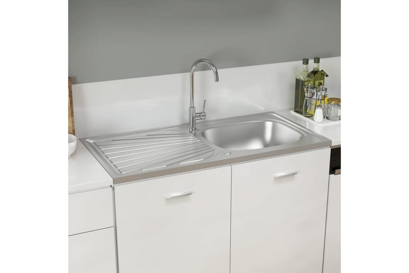 Diskho med avrinningsyta silver 10005600x155 mm rostfritt st - Silver - Hus & renovering - Kök & bad - Badrum - Tvättställ & handfat - Enkelhandfat