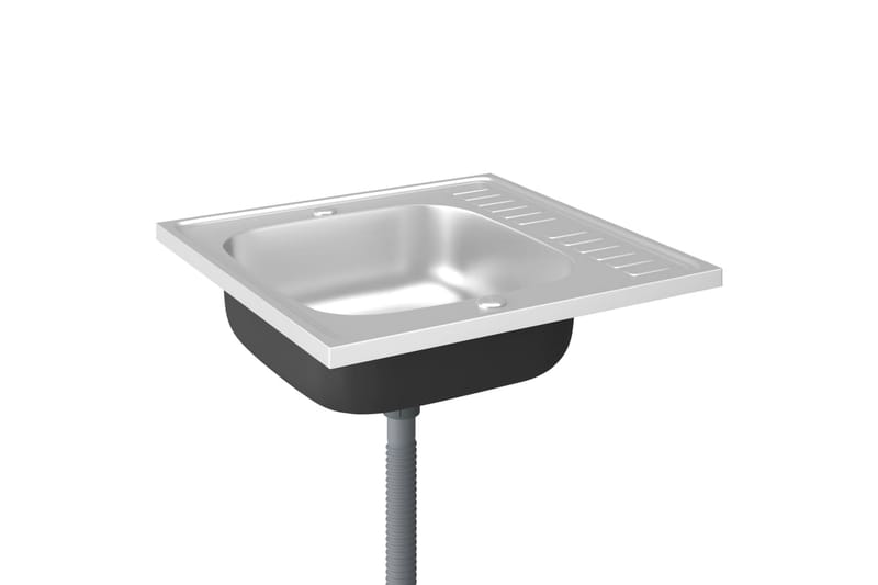 Diskho med avrinningsyta silver 600x600x155 mm rostfritt stå - Silver - Hus & renovering - Kök & bad - Badrum - Tvättställ & handfat - Enkelhandfat