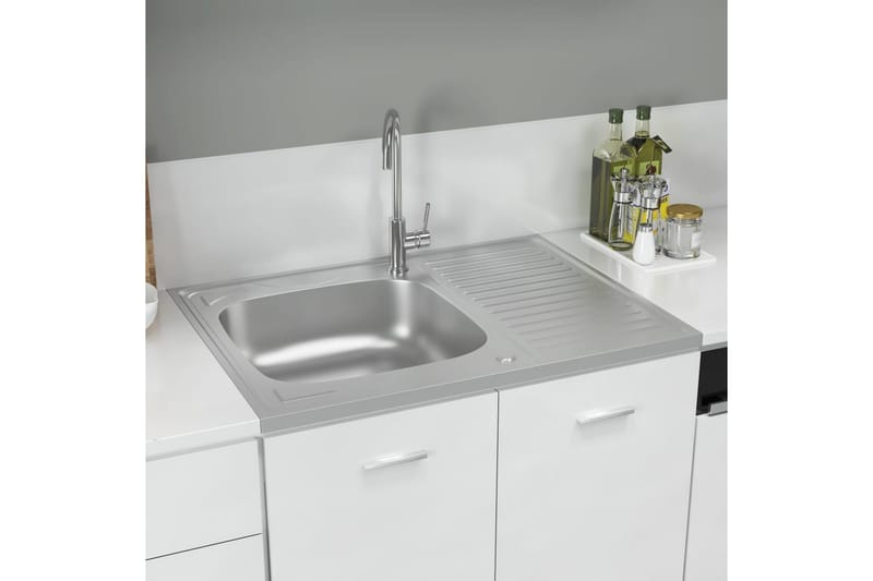 Diskho med avrinningsyta silver 800x600x155 mm rostfritt stå - Silver - Enkelhandfat