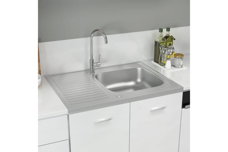 Diskho med avrinningsyta silver 800x600x155 mm rostfritt stå - Silver - Enkelhandfat