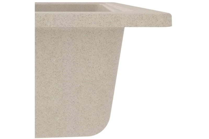 Diskho med bräddavlopp oval beige granit - Beige - Enkelhandfat