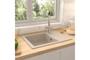 Diskho med bräddavlopp oval beige granit